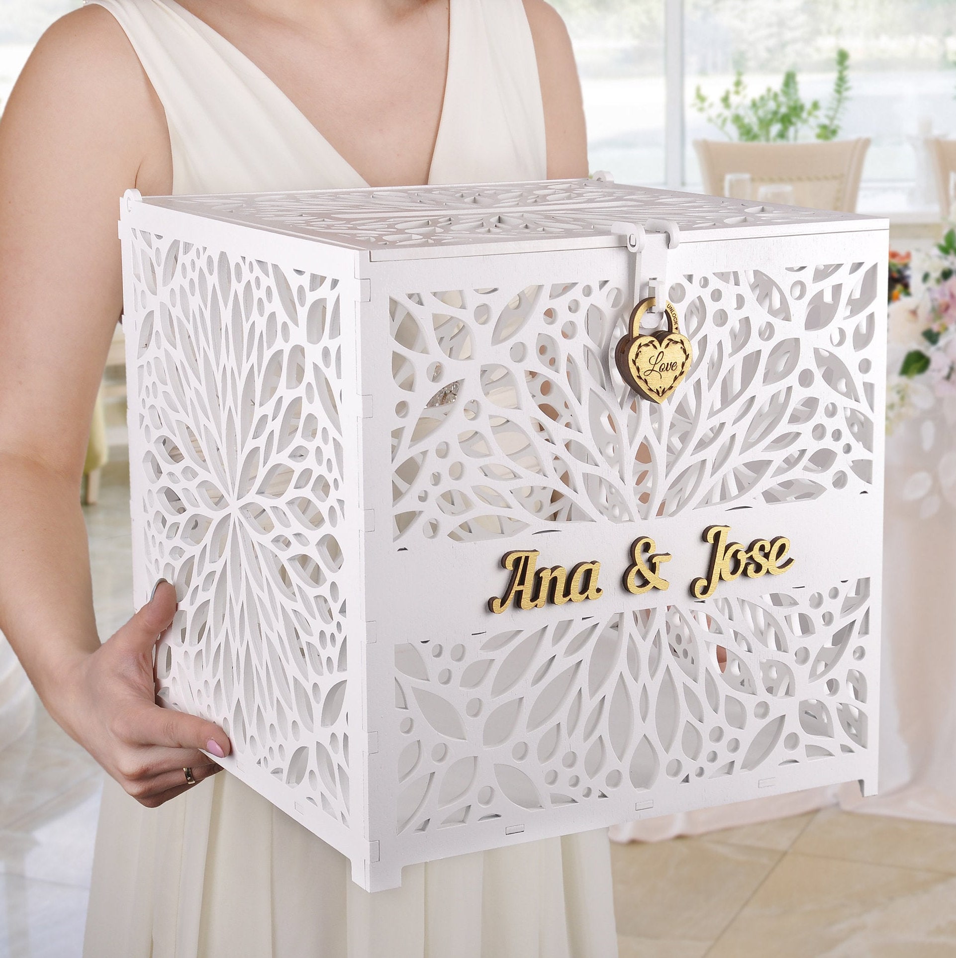 Wedding Card Box for Wedding Reception, Clear Card Boxes with Lock, Gift Card  Box Money Box Holder - Plaques & Signs - Seattle, Washington, Facebook  Marketplace