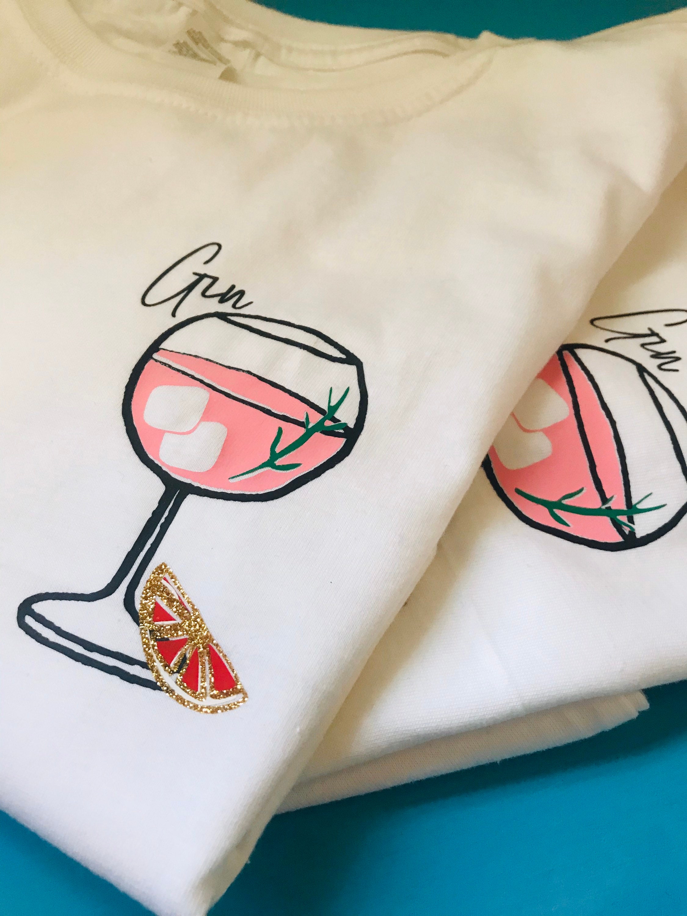 Gin Tshirt Pink Gin Top Cocktail Tshirt Personalised Gin Etsy UK