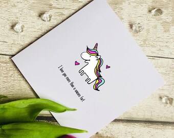 Unicorn Birthday Card Christmas Easter Mothers Day Fathers Day Valentines Day Daughter Wife Husband Sister Son Nan Nanny Gran Dad Mum