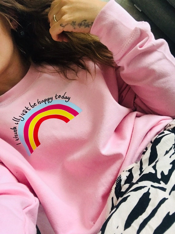 rainbow happy sweatshirt