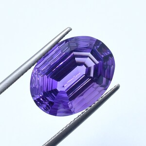 Concave Cut Amethyst SPIDER WEB Cut Oval Shape Amethyst Precisely Faceted Loose Gemstone For Beautiful Jewelry Making 12x16 mm Ac-109
