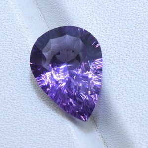 Concave Cut Amethyst SPIDER WEB Cut Pear Shape Amethyst Precisely Faceted Loose Gemstone For Beautiful Jewelry Making 12x16 mm Ac-102