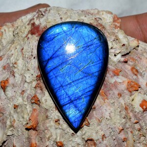 Flashy Natural Blue Labradorite MM 31.60X47.2 With Lighten Up Deep Blue Colors Labradorite Making Of Beautiful Pendent Loose Gemstone BR-1