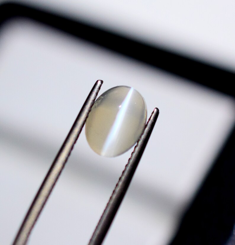 Natural Sillimanite Cat's Eye Cabochon | Rich Grey Loose Gemstone 2.12 ...