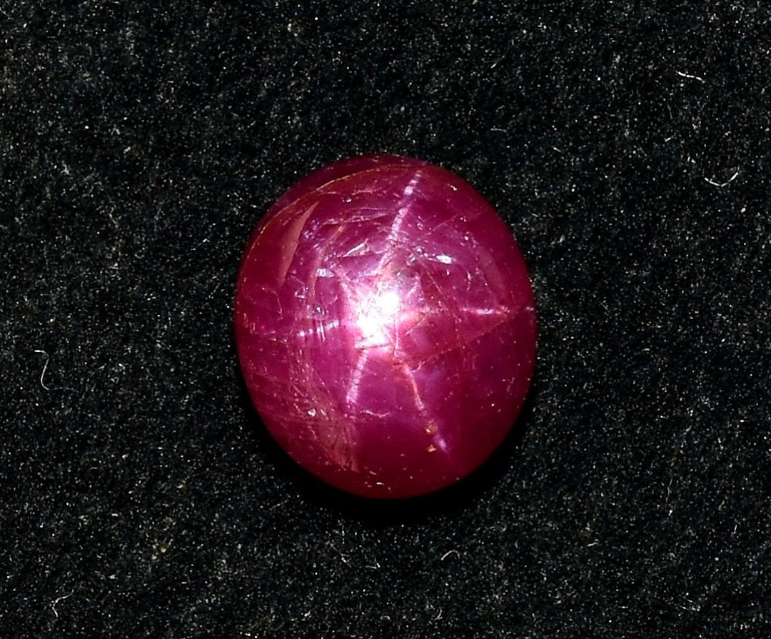 Natural 2.25 Carat Ruby Star Gemstone: Oval Cabochon (6x7 Mm) - Etsy