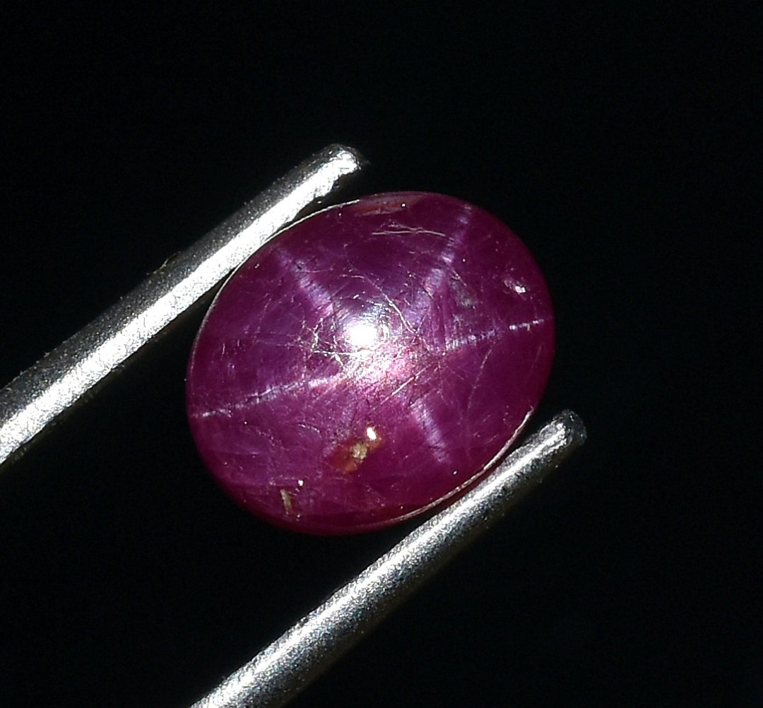 Blood Red 6 Ray Ruby Star 5.6x7 MM 1.94 Carat Six-point Asterism ...