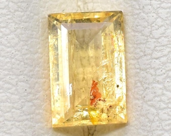 Natural Imperial Topaz Rectangle Cut Gemstone AAA Quality Orange And Golden Color Loose Stone Making Jewelry 4.6X7 MM 1.04 Carat IT-160