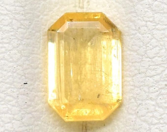 Natural Imperial Topaz Emerald Cut Gemstone AAA Quality Orange And Golden Color Loose Stone Making Jewelry 5X7 mm 0.97 Carat IT-194