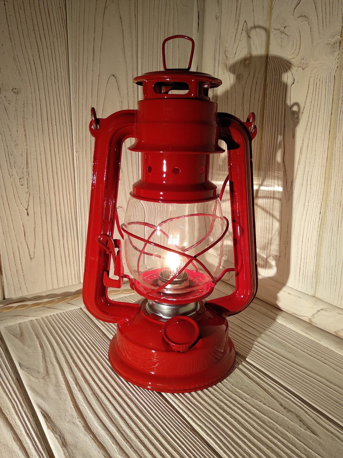 Electric Lantern Table Lamp/kerosene Lantern/a Converted Table Etsy