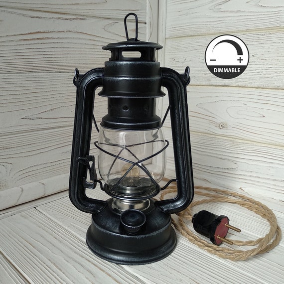Electric Lantern Table Lamp Kerosene, Dimmable Electric Lantern Table Lamp
