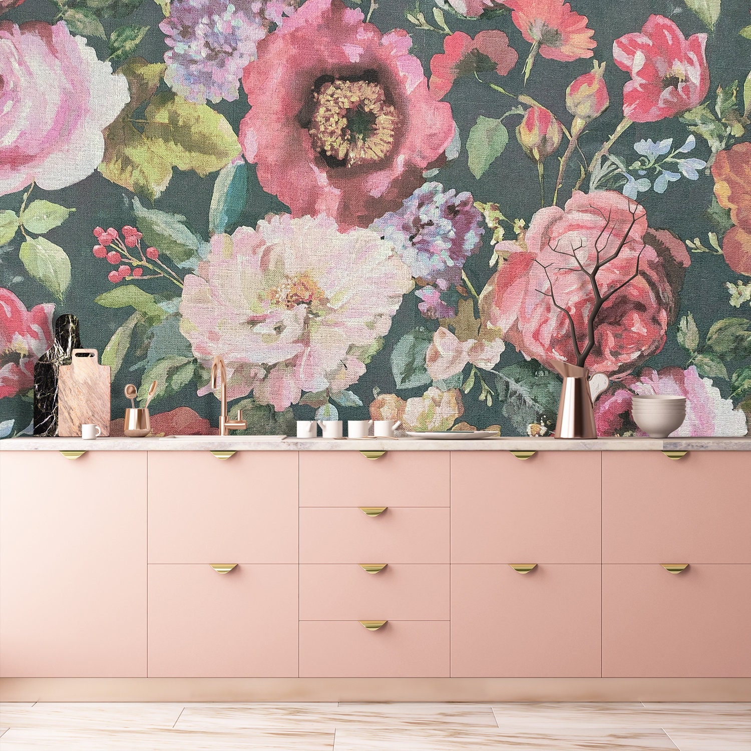 Flower Nursery Decor Wallpaper for Girls Room Floral Removable | Etsy