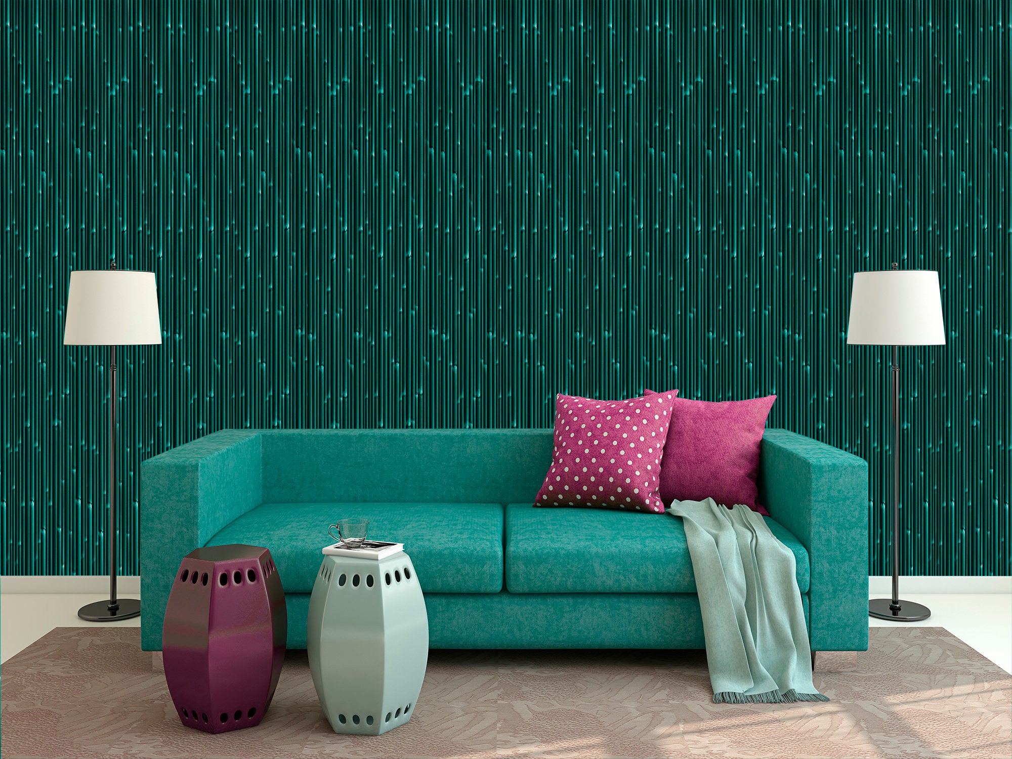 Dark Wallpaper Removable. Green Abstract Wall Pattern for | Etsy