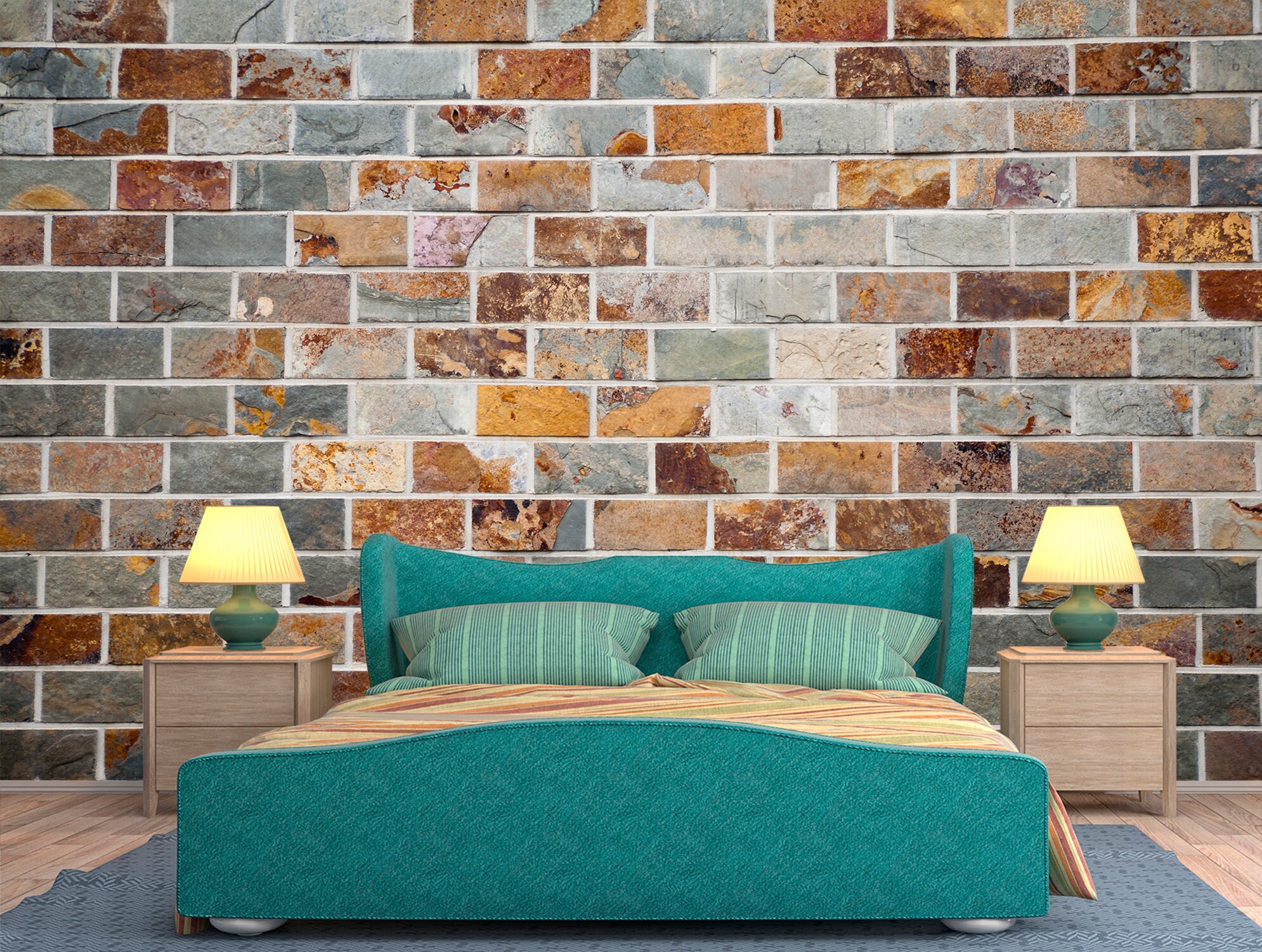 Antique Brick Modern Wallpaper. Brick Wall Mural. Self Etsy