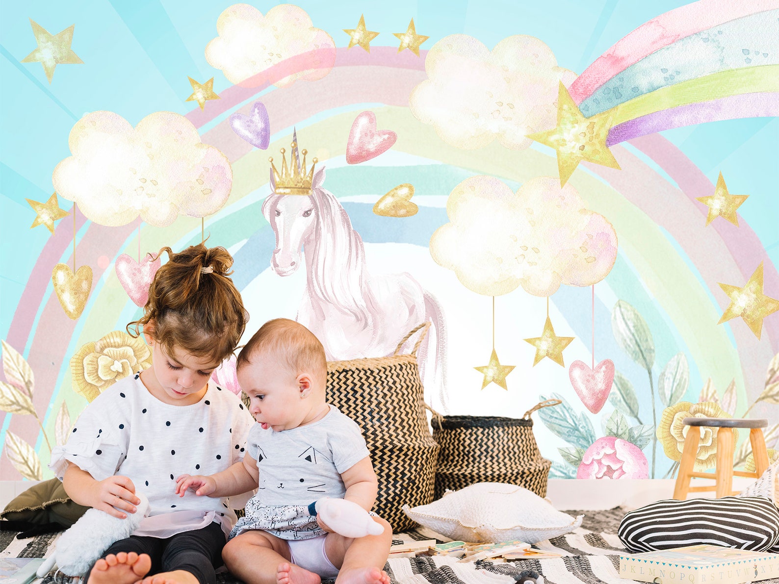 Unicorn Wallpaper for Girls Room Removable / Unicorn Wall | Etsy