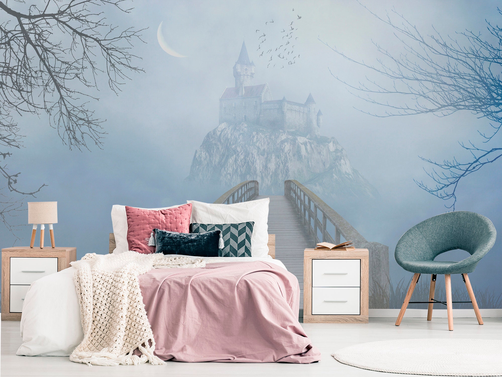 Wizard’s Castle Wallpaper Castle Removable Wallpaper for - Etsy