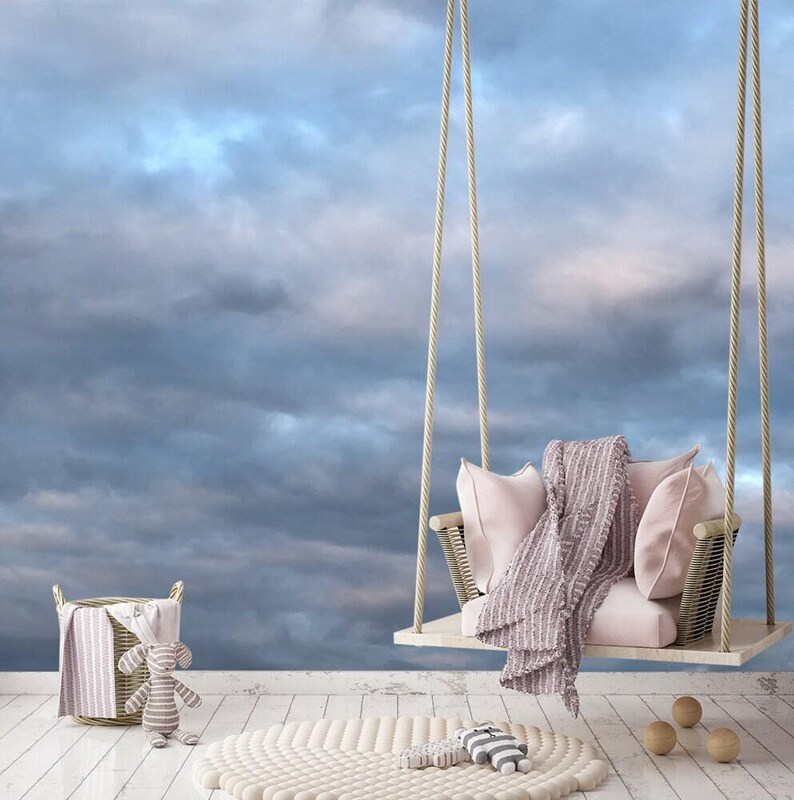 3D Magic Clouds Watercolor Wallpaper. Nature Wallpaper. Sky and Clouds Wall Mural Self-Adhesive. Removable Wallpaper. Clouds Eco Decor KM248 imagen 3
