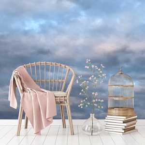 3D Magic Clouds Watercolor Wallpaper. Nature Wallpaper. Sky and Clouds Wall Mural Self-Adhesive. Removable Wallpaper. Clouds Eco Decor KM248