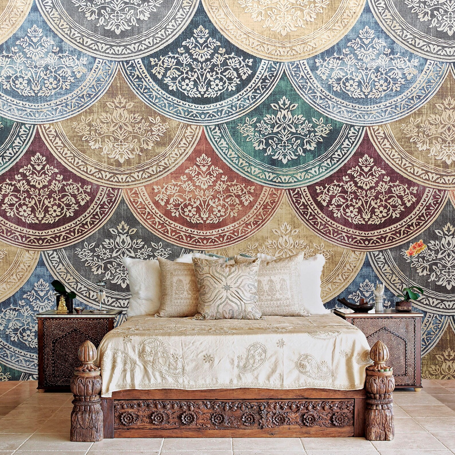 Luxury Wallpaper Damask. Living Room Wall Murals. Classic Etsy