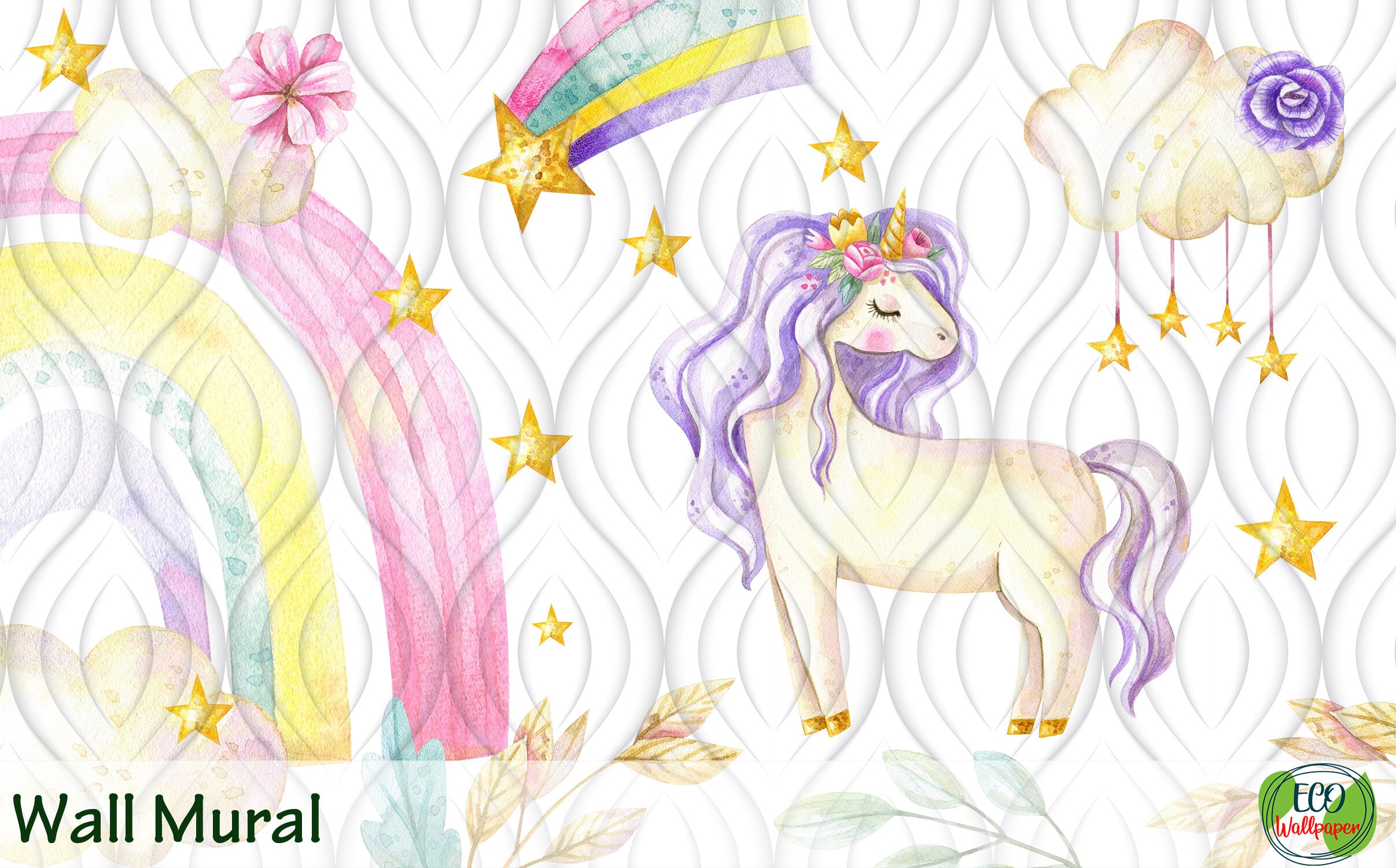 Unicorn Wallpaper Peel & Stick. Unicorn Wall Mural Girl Room Etsy