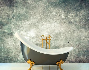 Dark Modern Wall Art Abstract Wallpaper Green Grunge Wall Mural Self-Adhesive Wallpaper Peel & Stick, Old Cement Wall Decor Removable KM495