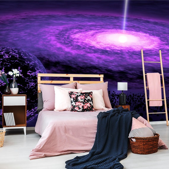 Galaxy Wallpaper Space Decor Outer Space Wall Mural Stars Etsy