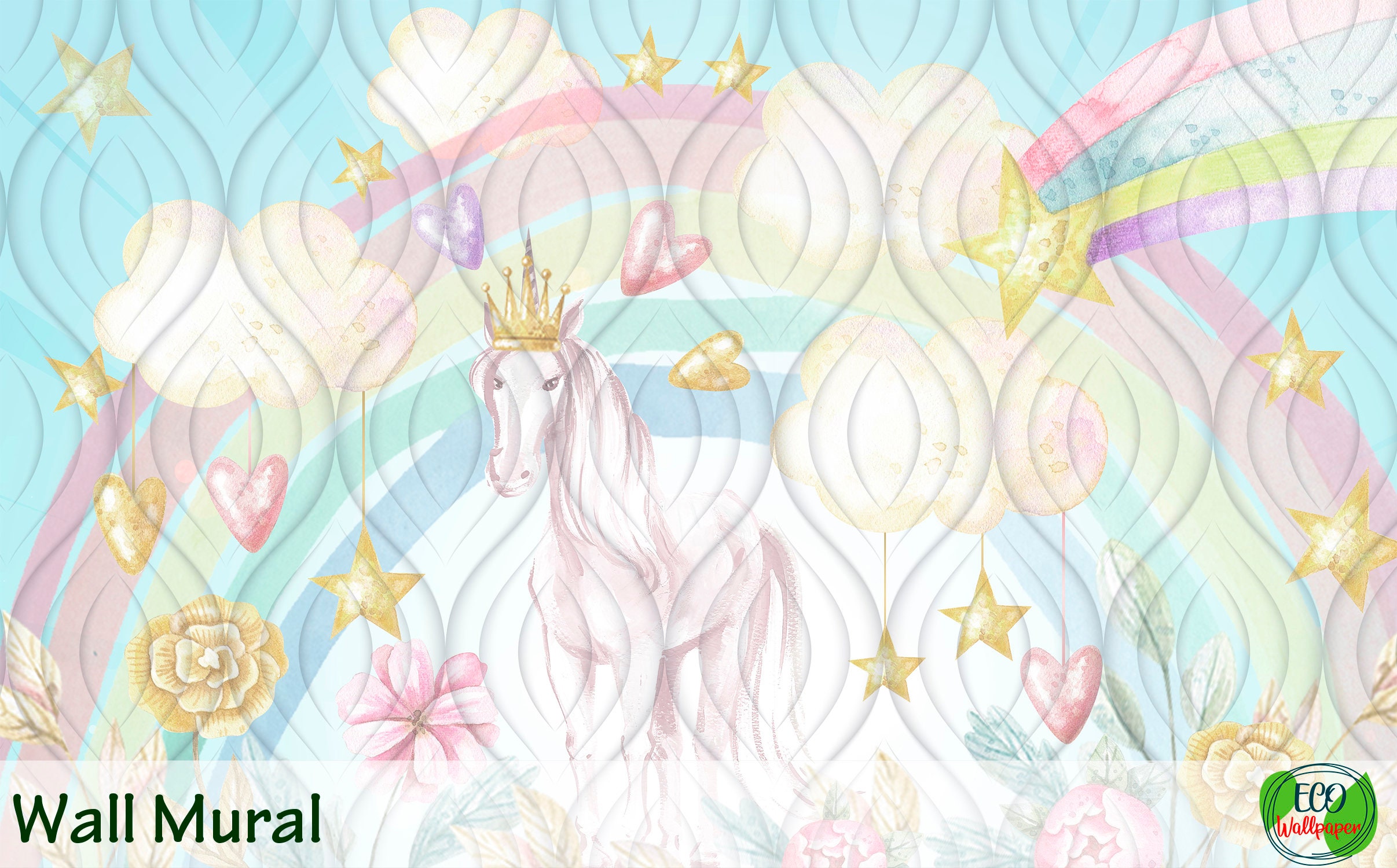 Unicorn Wallpaper for Girls Room Removable / Unicorn Wall | Etsy