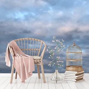 3D Magic Clouds Watercolor Wallpaper. Nature Wallpaper. Sky and Clouds Wall Mural Self-Adhesive. Removable Wallpaper. Clouds Eco Decor KM248 imagen 1