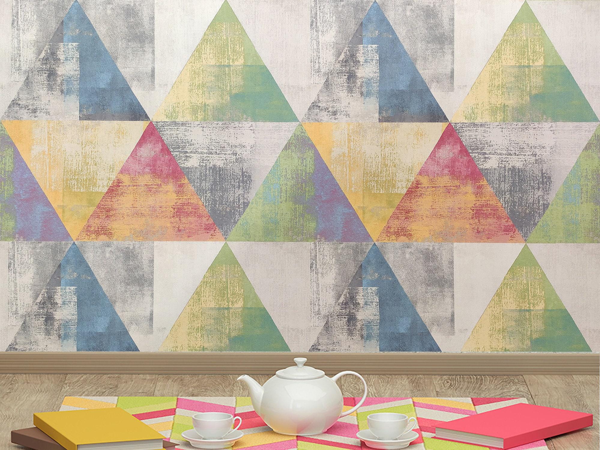 Abstract Pattern, Geometric Wallpaper Removable, Abstract Wall Mural ...