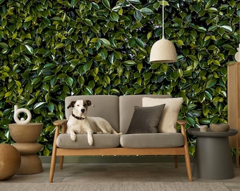 Botanical Wallpaper Removable Green Leaves Wall Paper, Leafy Wallpaper Nature Wall Mural Peel and Stick Floral Wallpaper Bedroom Plant Decor