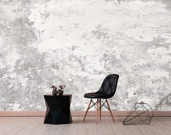 Modern Wall Art, Abstract Wallpaper, Grunge Wall Mural, Self-Adhesive Wallpaper Peel & Stick, Old Cement Wall Decor Removable KM536