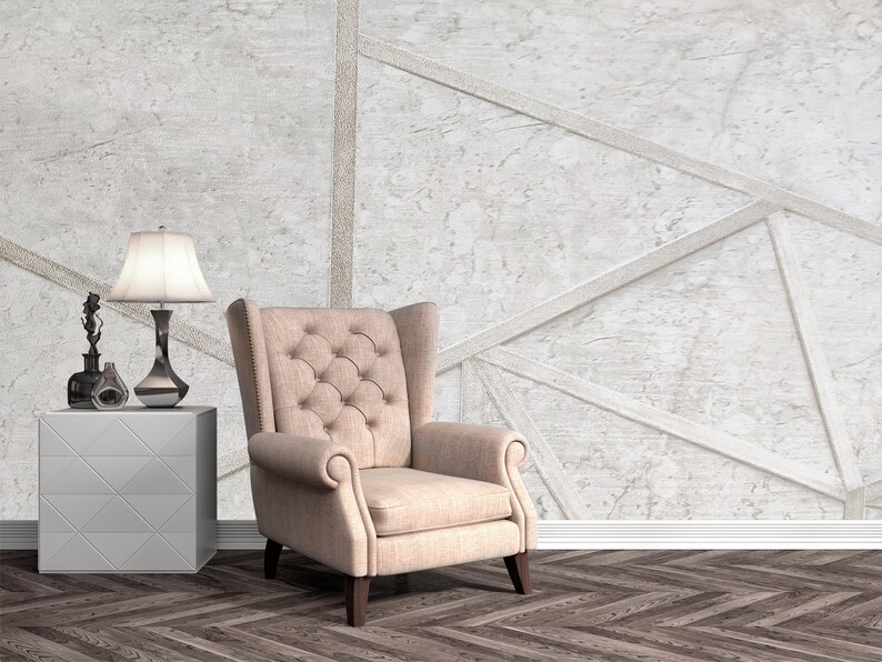 Abstract Pattern Wallpaper. Grey Abstract Wall Mural. Etsy