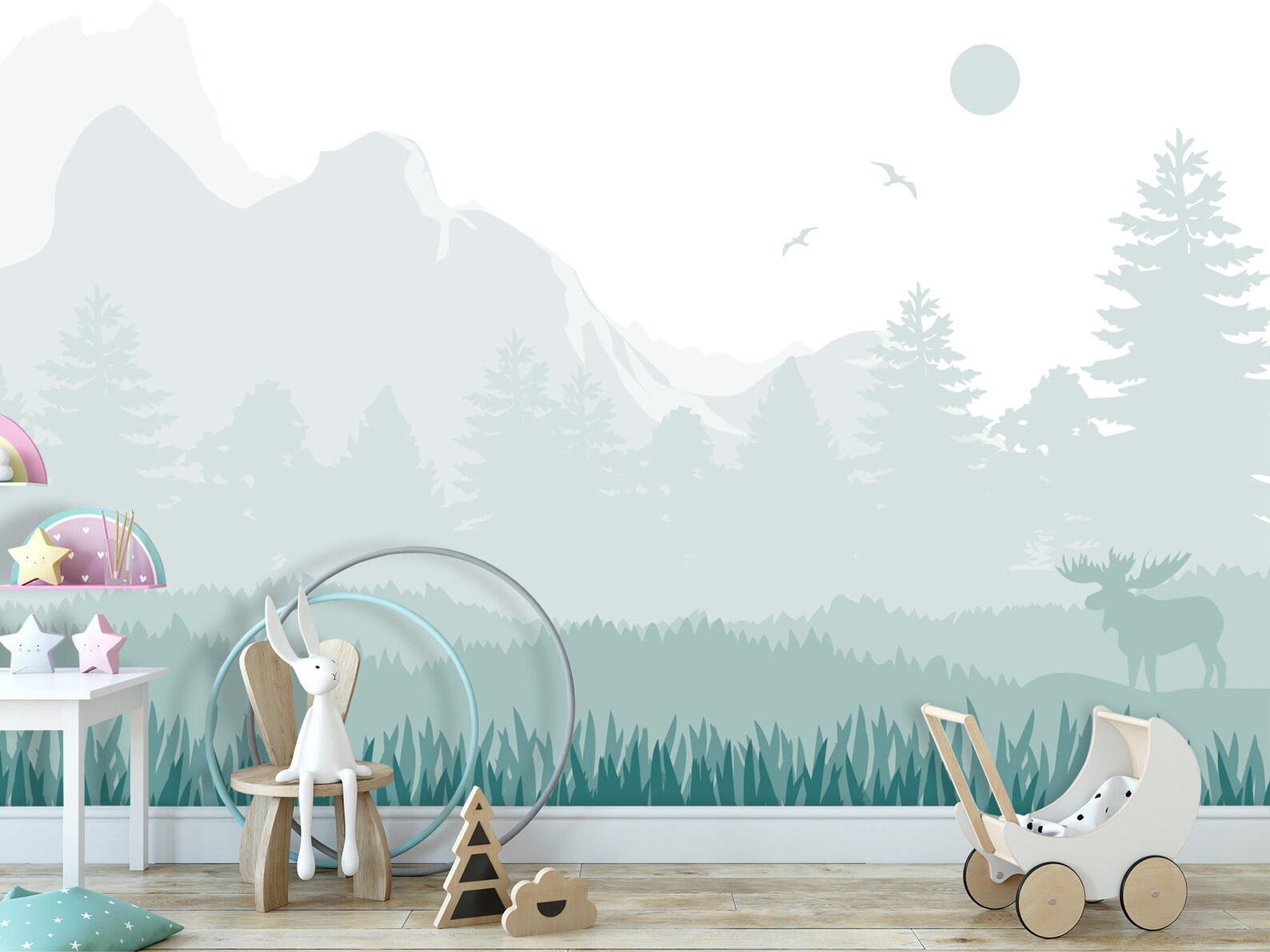 Abstract Mountain Wallpaper Landscape Mural Outlander - Etsy