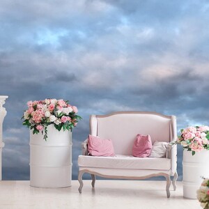 3D Magic Clouds Watercolor Wallpaper. Nature Wallpaper. Sky and Clouds Wall Mural Self-Adhesive. Removable Wallpaper. Clouds Eco Decor KM248 imagen 2
