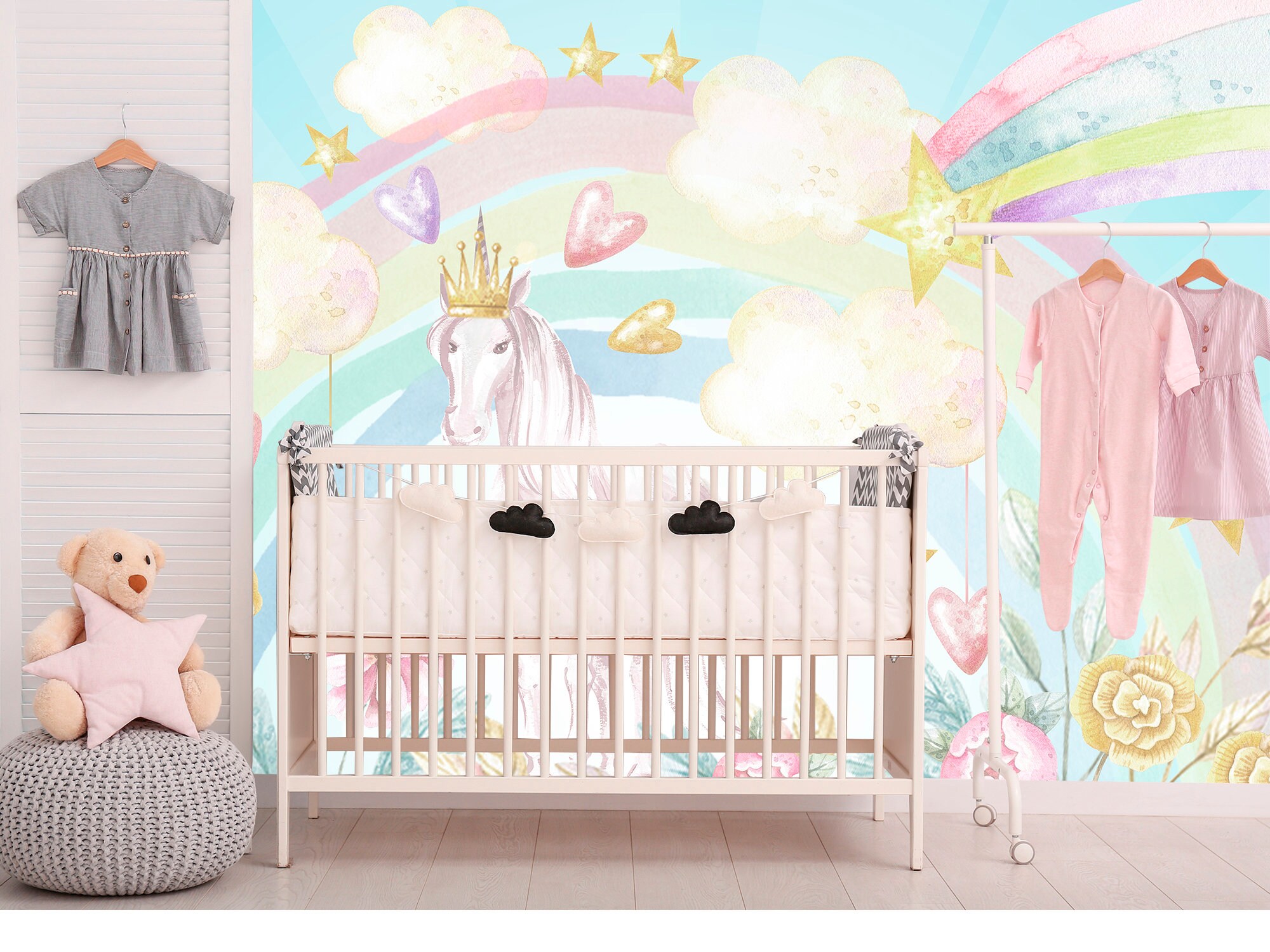 Unicorn Wallpaper for Girls Room Removable / Unicorn Wall | Etsy