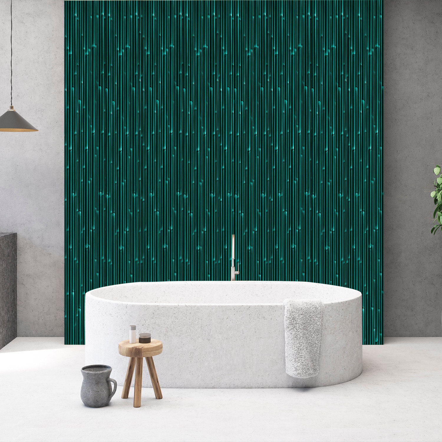 Dark Wallpaper Removable. Green Abstract Wall Pattern for | Etsy
