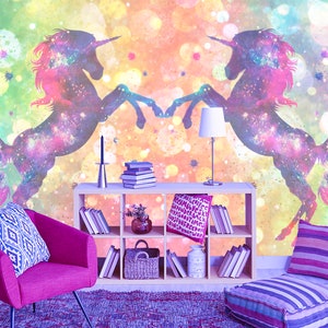 Unicorn Wallpaper Peel and Stick. Unicorn Wall Mural for Kids | Etsy