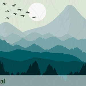 Abstract Mountain Wallpaper Landscape Mural Outlander - Etsy