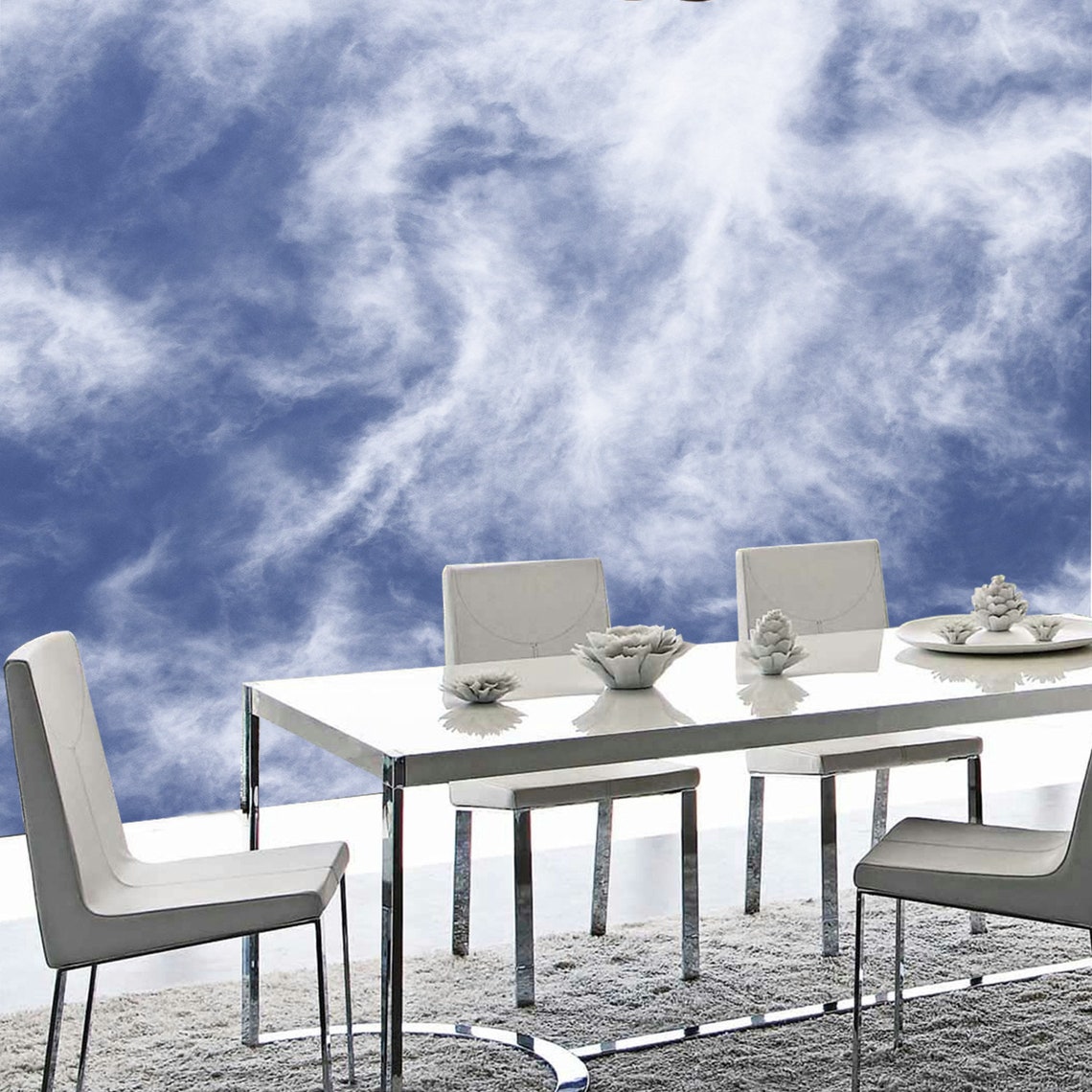 Nature Wallpaper Cloud Sky Wall Mural Selfadhesive Clouds Etsy