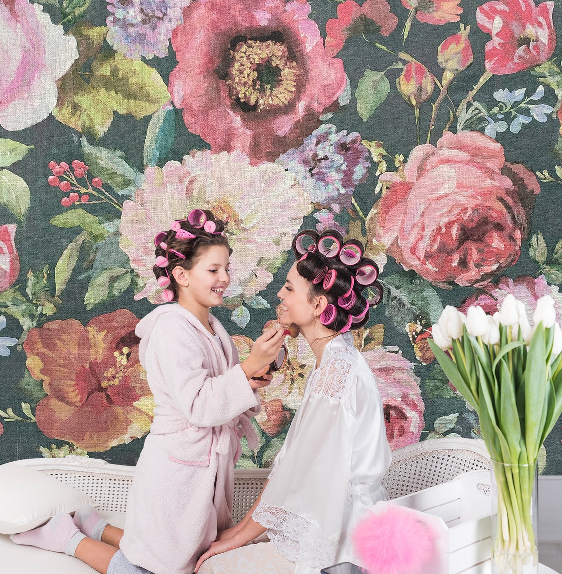 Flower Nursery Decor Wallpaper for Girls Room Floral Removable Etsy