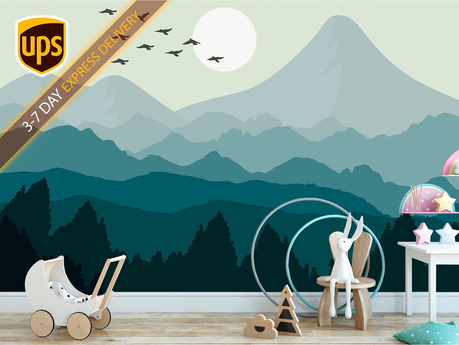 Abstract Mountain Wallpaper Landscape Mural Outlander - Etsy