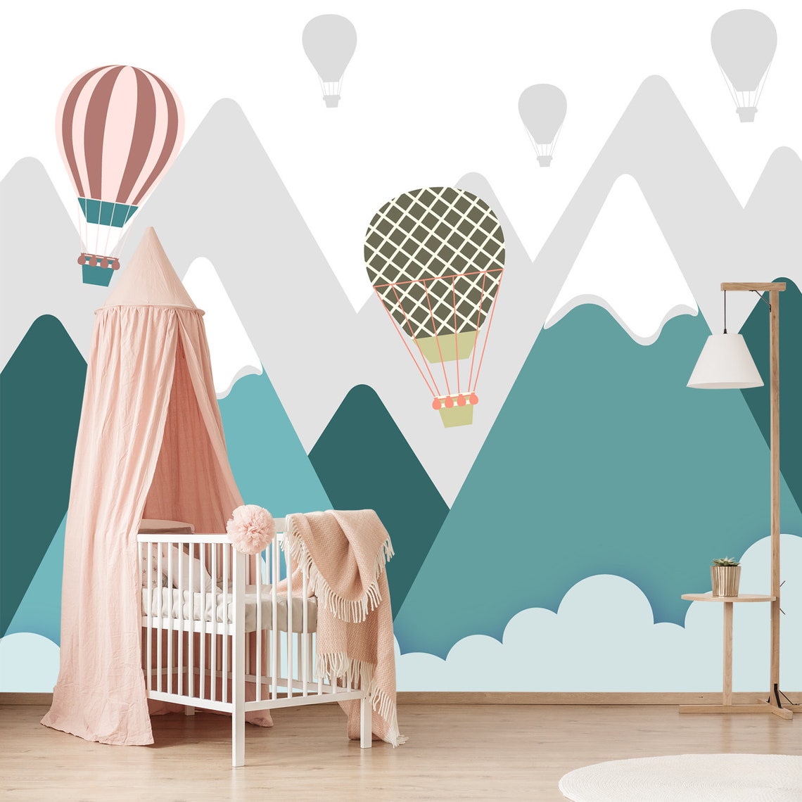 Boy Adventure Nursery Wallpaper / Landscape Mural Mountains Etsy