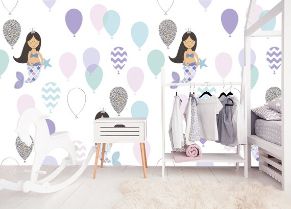 Wallpaper For Kid Marine Wallpaper Nursery Balloons Wallpaper Wall Decor For Kid Removable Girl Wallpaper Self Adhesive Wallpaper Km429