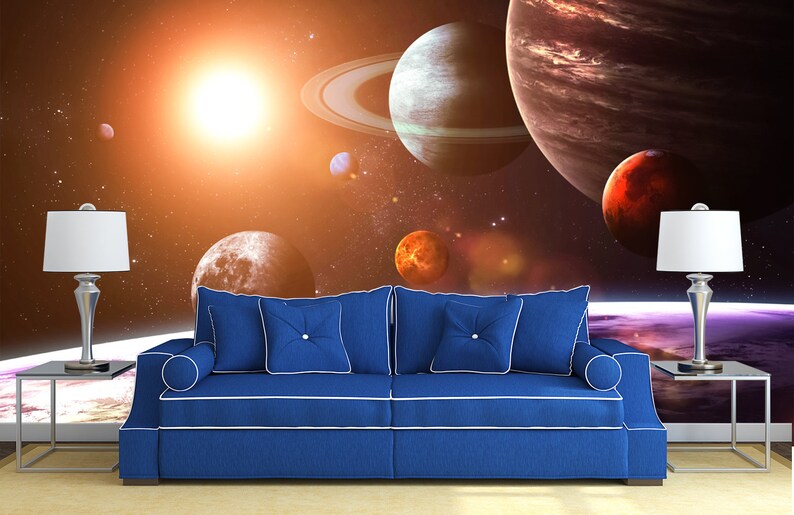 Space Wallpaper Galaxy Outer Space Wall Mural Planets Removable Wallpaper Peel And Stick Universe Space Wallpaper Bedroom Decor Nsw2