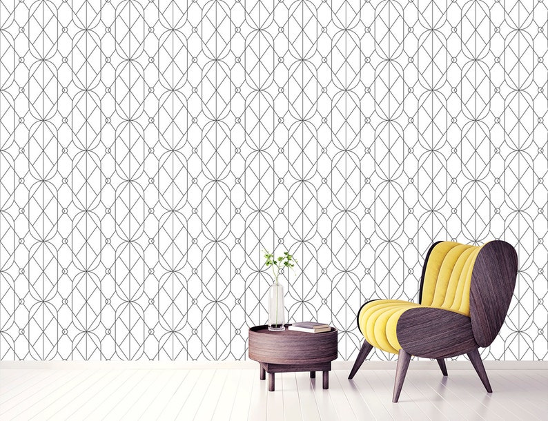 Abstract Wallpaper. Geometric Wall Mural. Self-adhesive Vinyl. | Etsy