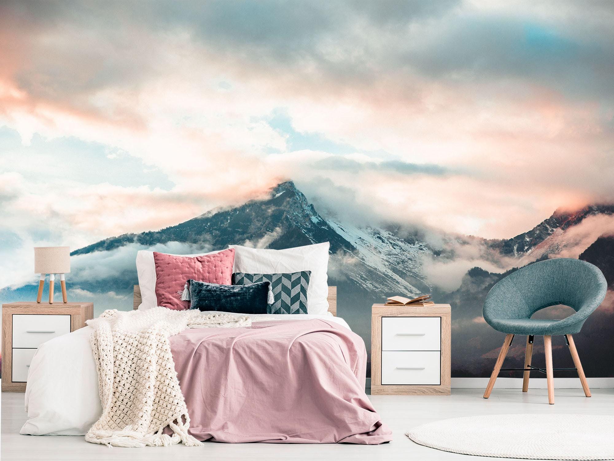 Mountain Landscape Wallpaper. Dark Mountain Wall Art. Outlander Wall ...