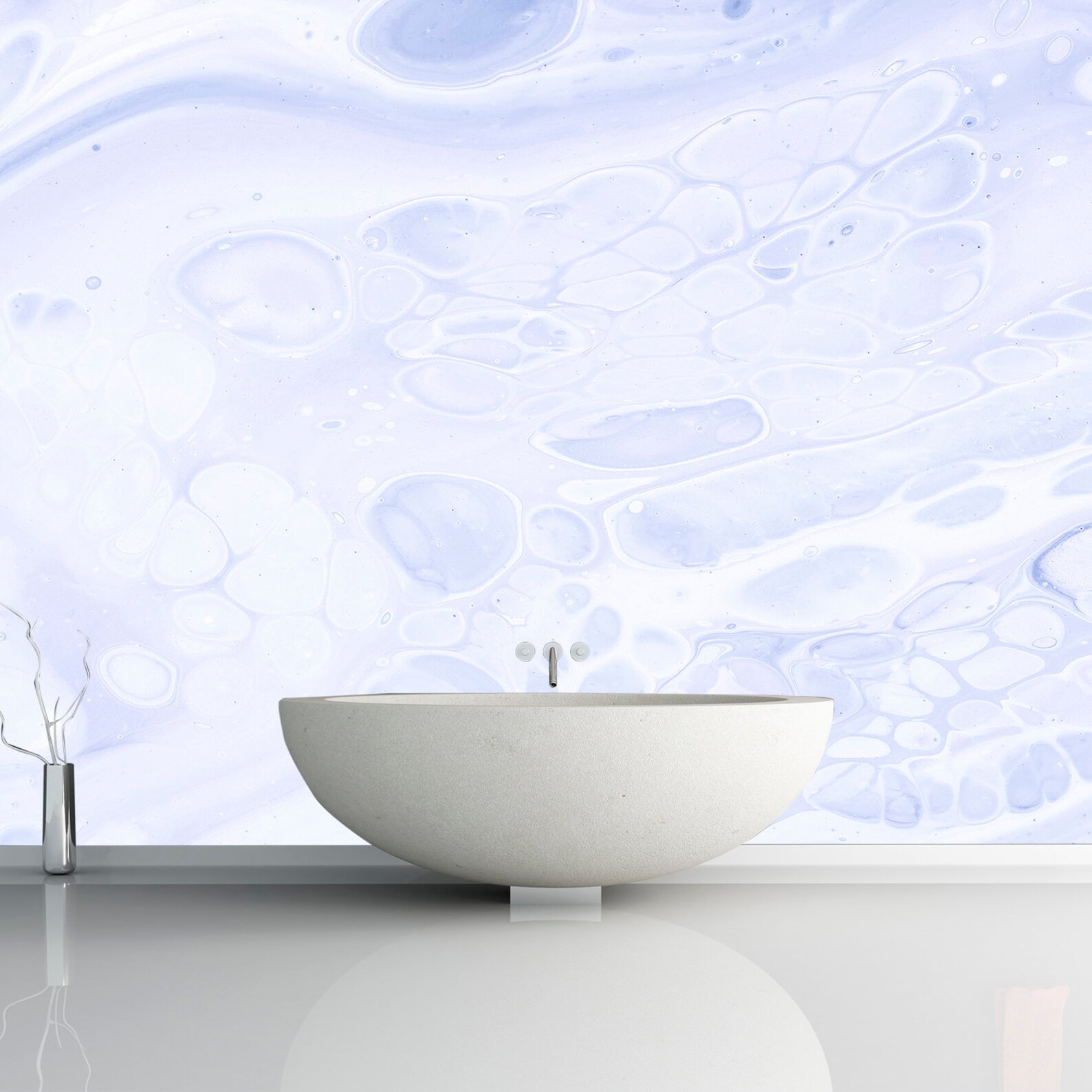 Watercolor Wallpaper. Blue Marble Mural. Vintage Mural. Etsy