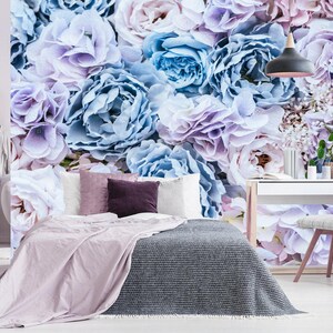 Floral Wallpaper - Exotic Flowers Wallpaper - Floral Wall Murals - Peel &Stick Wallpaper - Eco Friendly Materials KS441