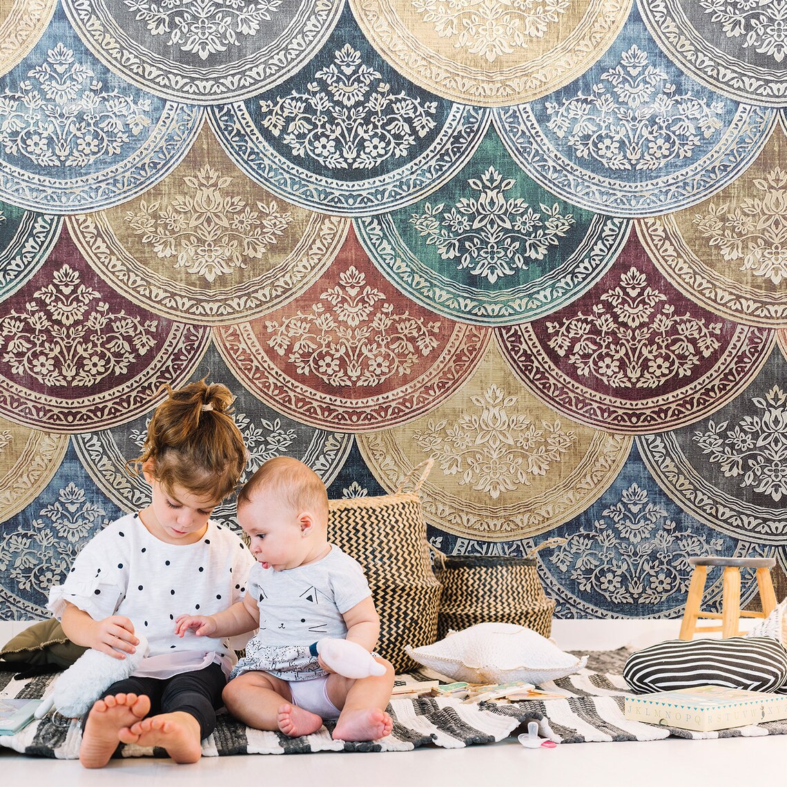 Luxury Wallpaper Damask. Living Room Wall Murals. Classic Etsy