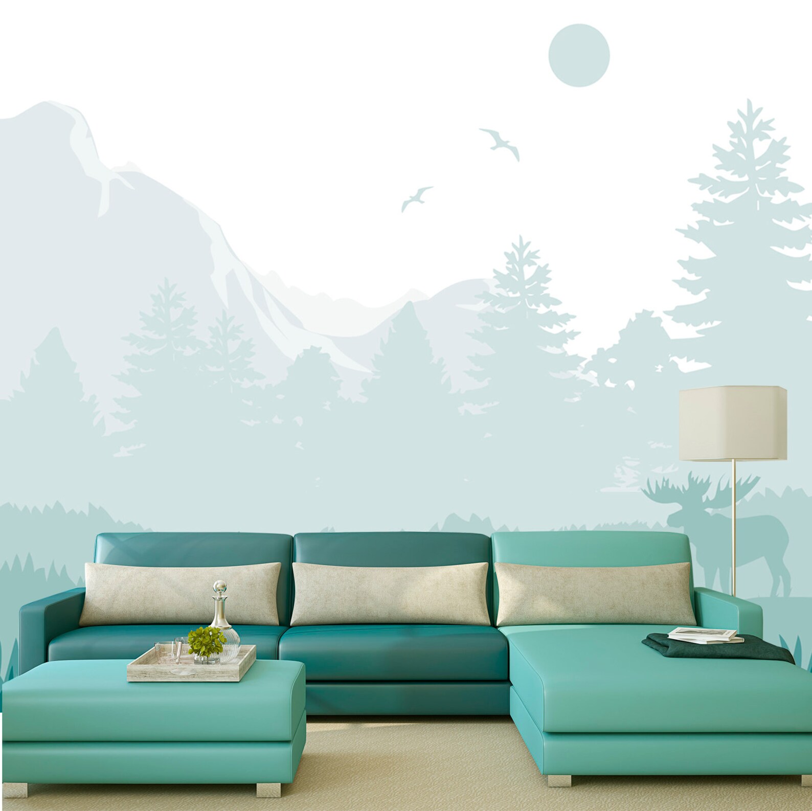 Abstract Mountain Wallpaper Landscape Mural Outlander - Etsy