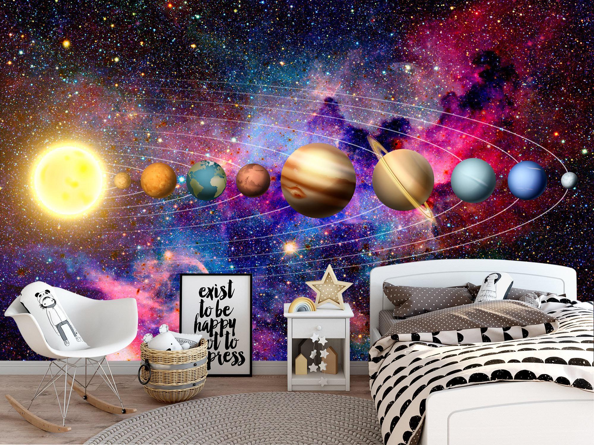 Galaxy Wallpaper Kids Room. Milky Way Wall Mural. Outer Space Accent ...